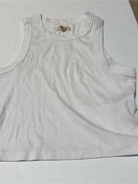 Madewell White Ribbed Tank Top